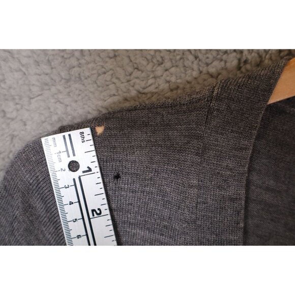 Ann Taylor women's longline boyfriend cardigan sweater in gray, size L. - Picture 6 of 9